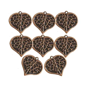 100pcs Pkg. Antique Bronze Plated Filigree Charms Jewelry Making Findings in size about 17x17mm