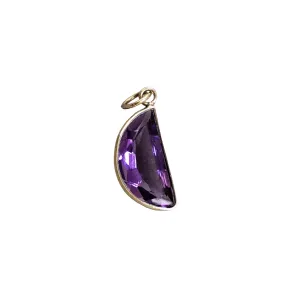 14k Amethyst Moon Pendant Gold