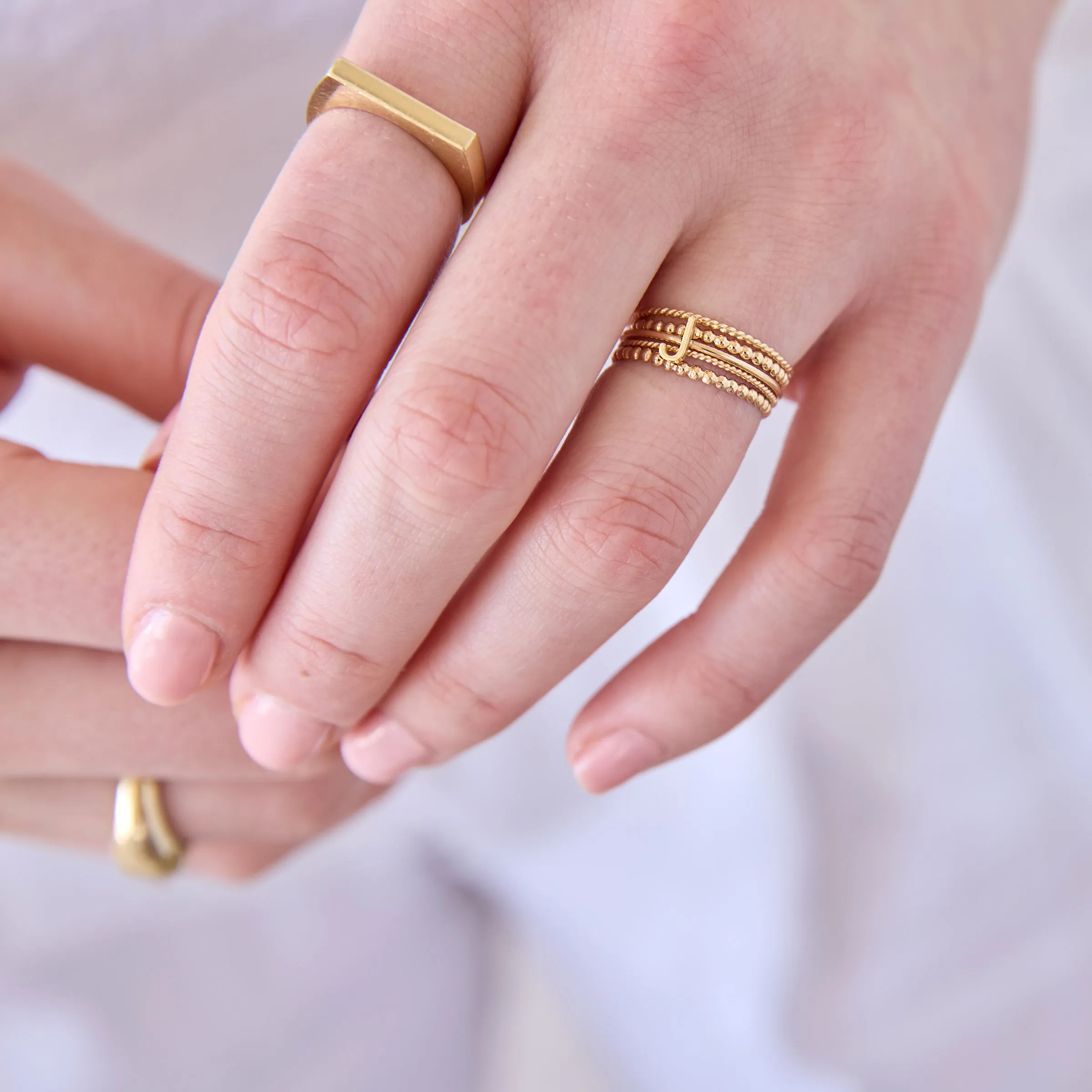 14K Gold Letter Ring