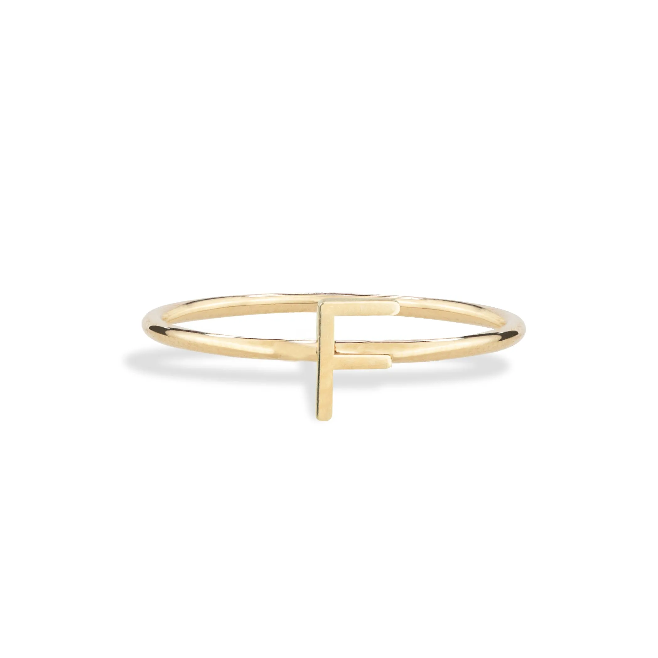 14K Gold Letter Ring