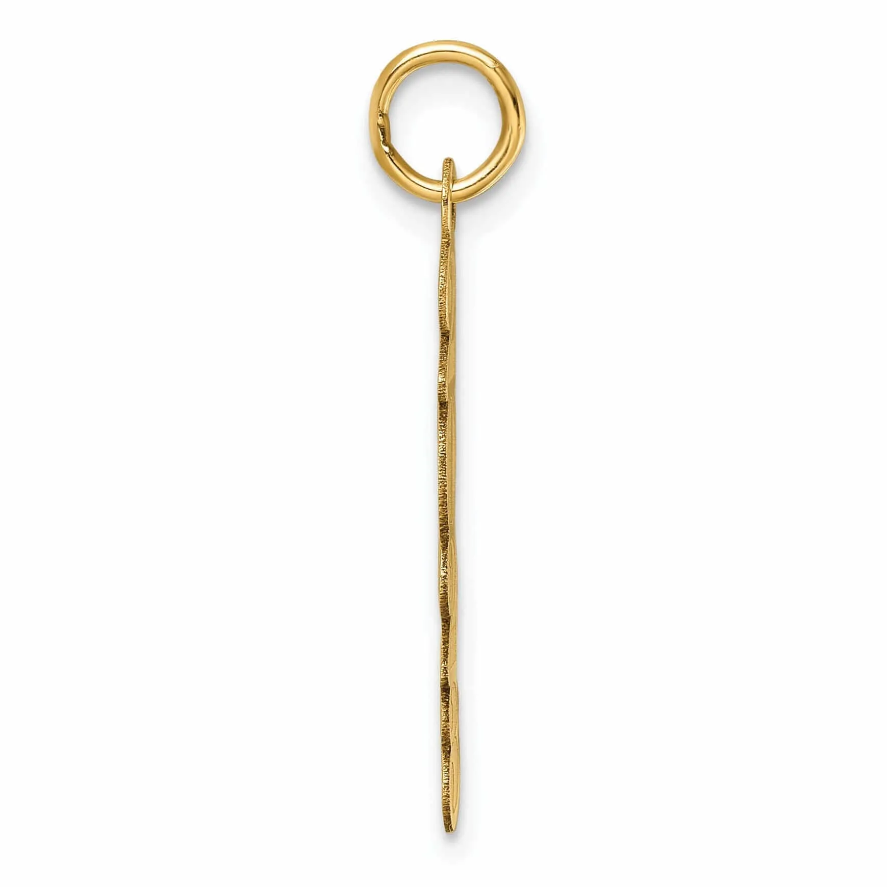 14K Gold Vertical 2023 Charm - Polished & Satin Finish, Unisex