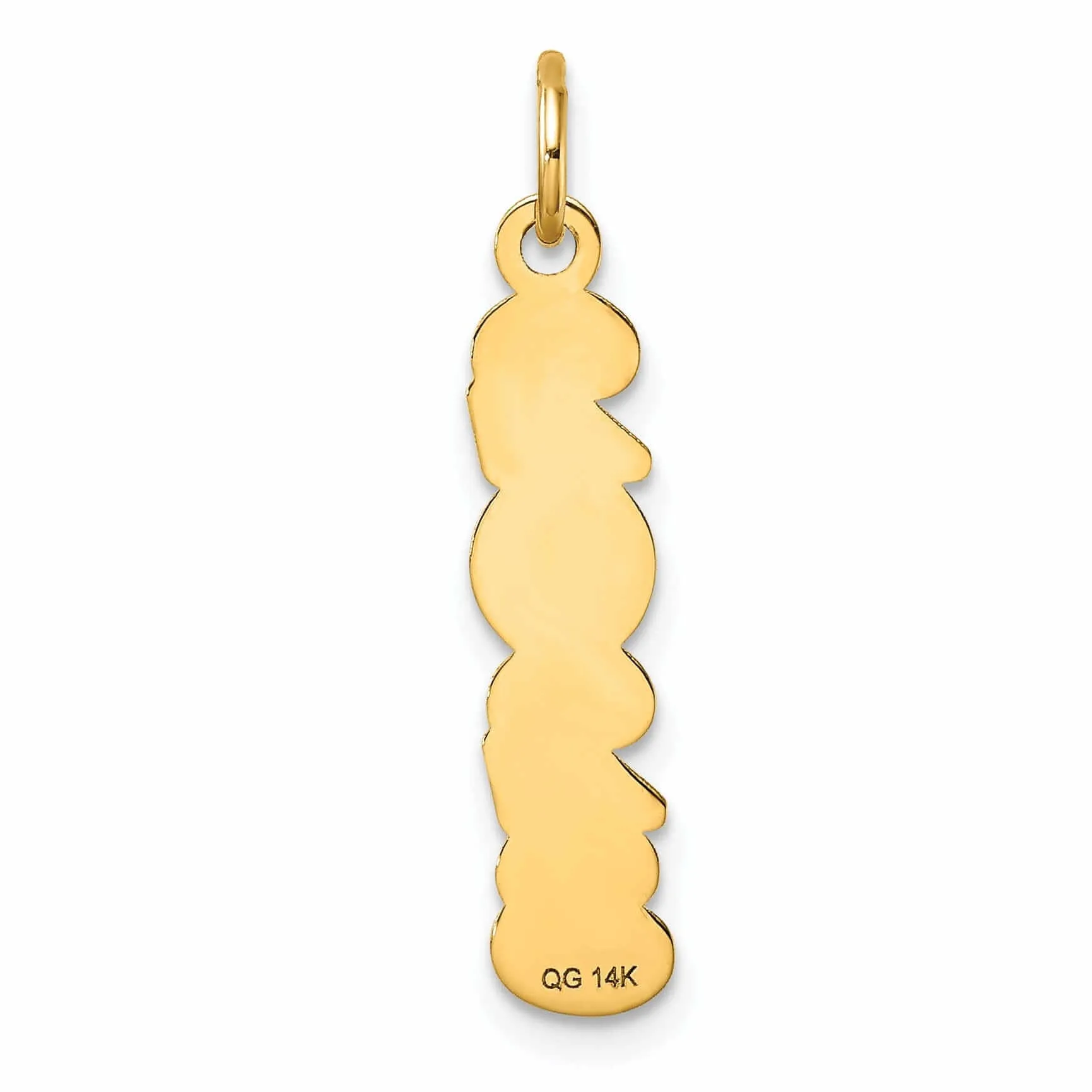 14K Gold Vertical 2023 Charm - Polished & Satin Finish, Unisex