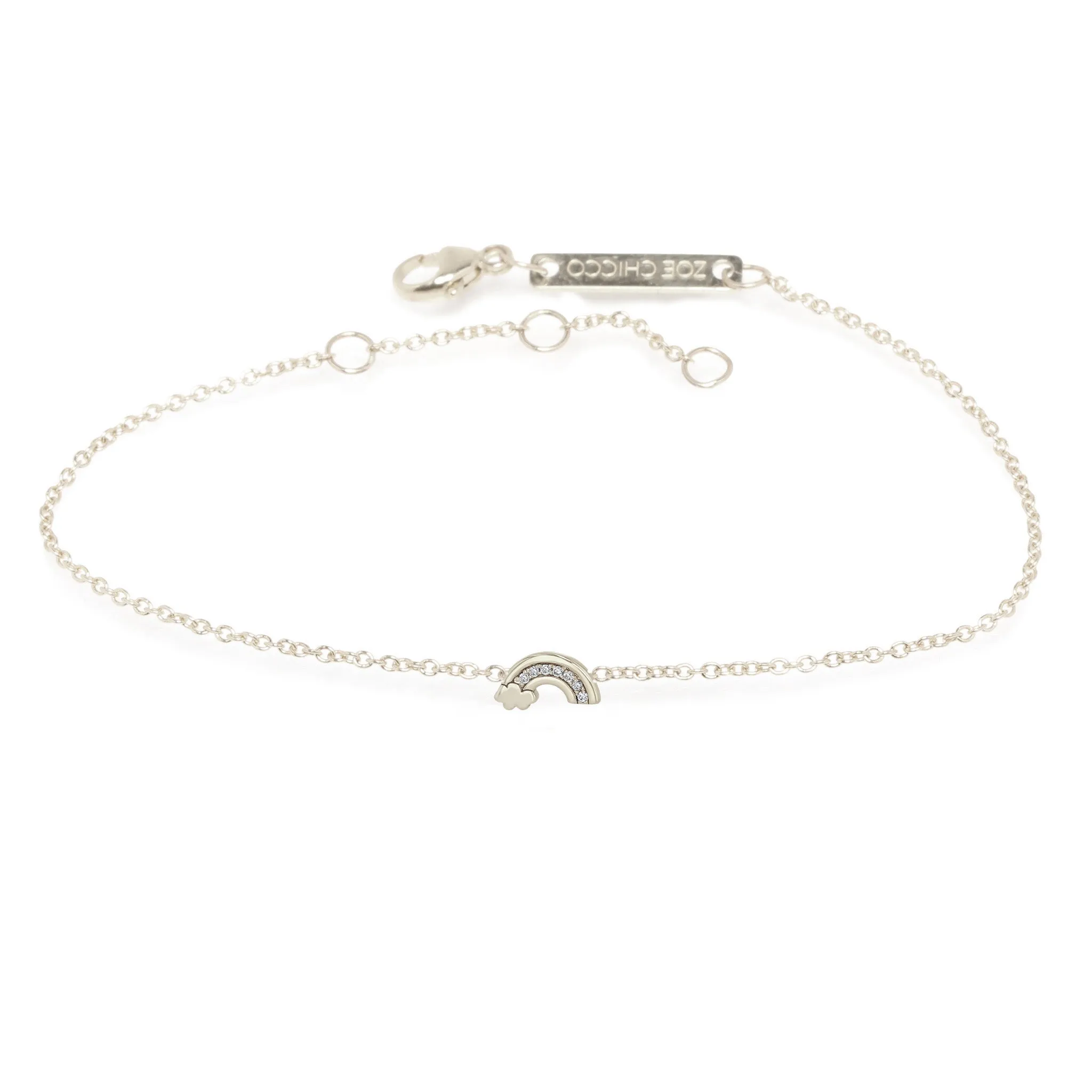 14k Itty Bitty Diamond Rainbow Bracelet