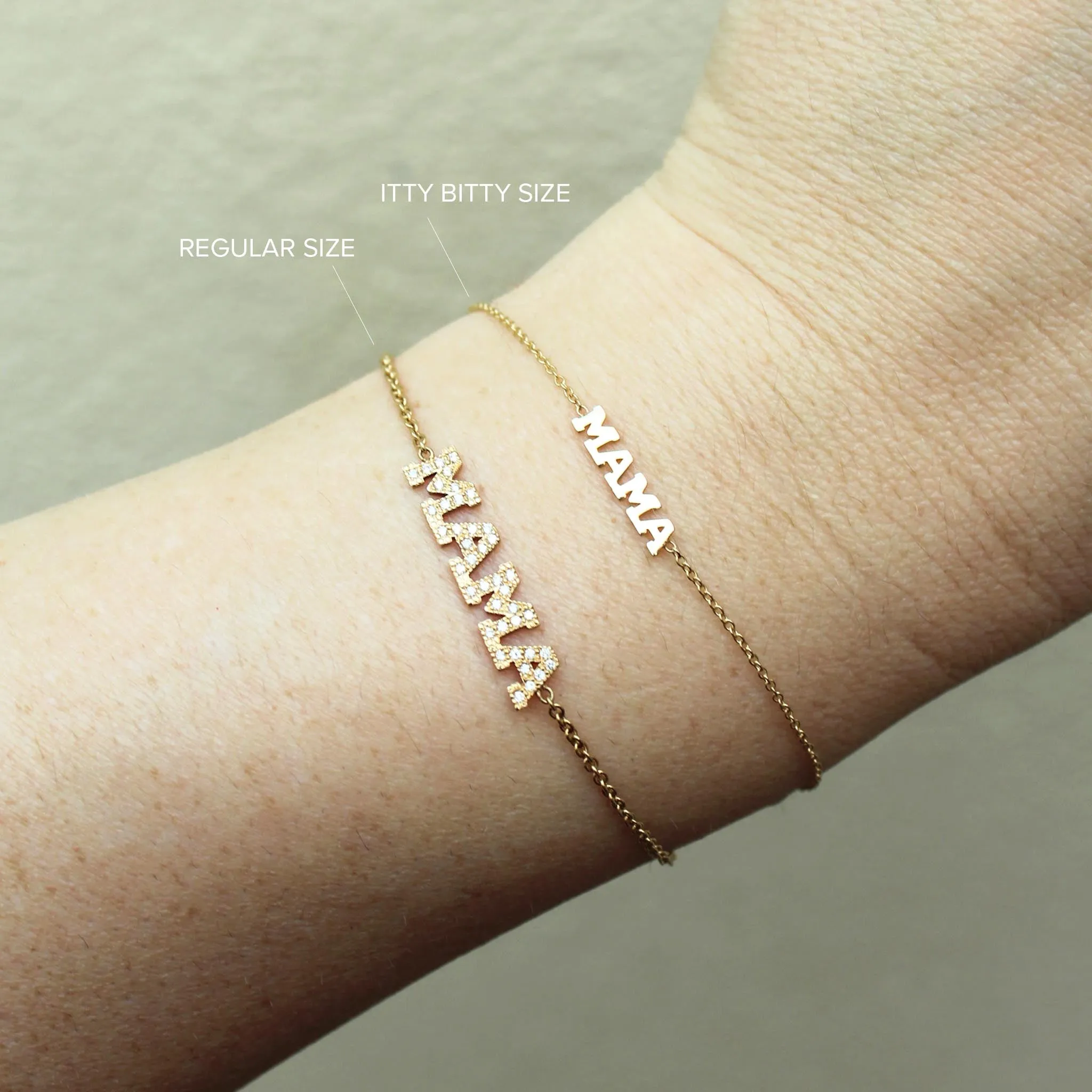 14k Pavé Diamond MAMA Bracelet