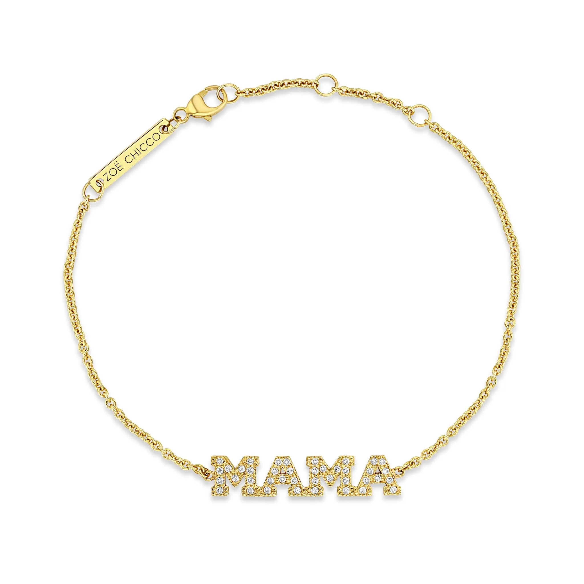 14k Pavé Diamond MAMA Bracelet