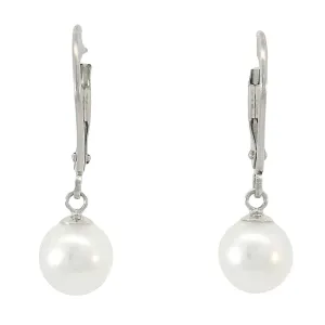 14K White Gold Pearl Earrings