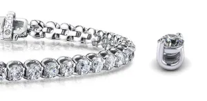 2 Prong Brilliant Round Diamond  Tennis Bracelet with 9.24 ct.(finished) 4.2mm