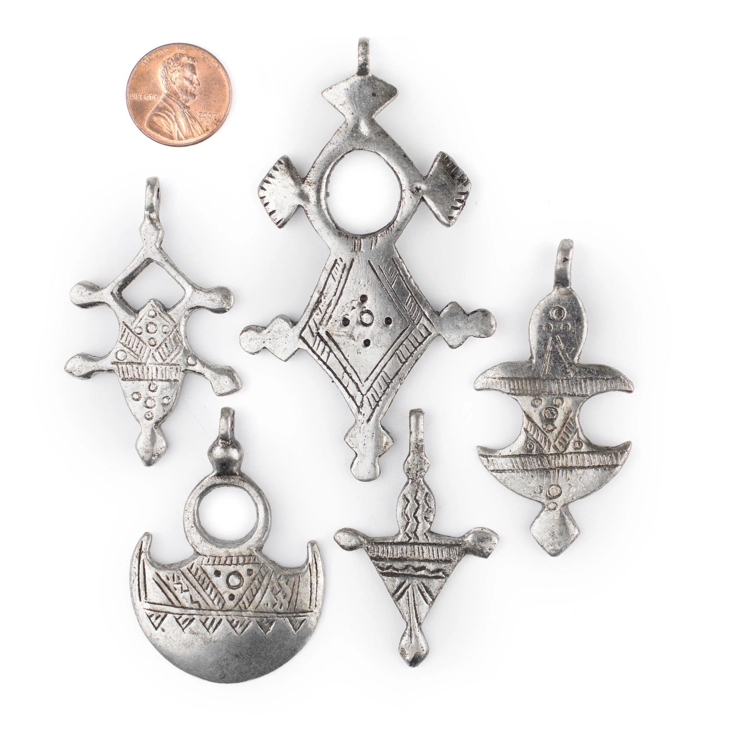 5 Pack: Saharan Silver Tuareg Pendants