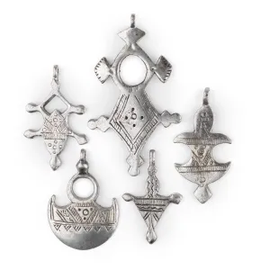 5 Pack: Saharan Silver Tuareg Pendants