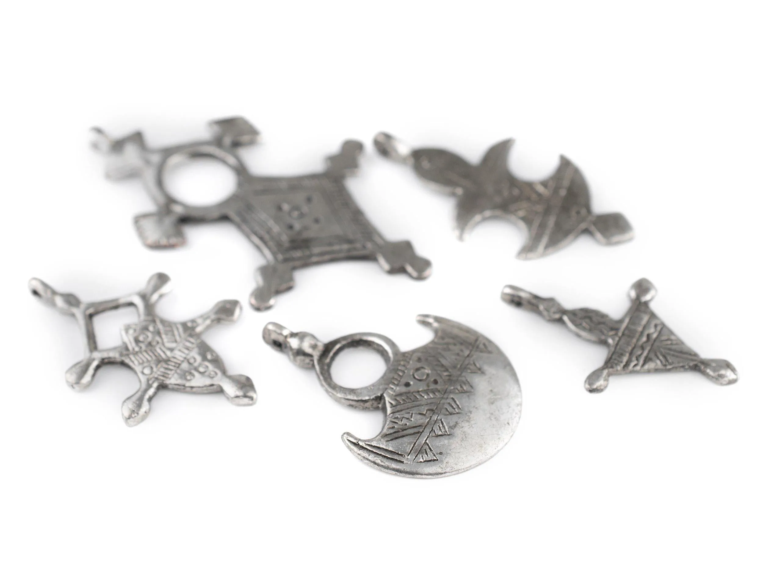 5 Pack: Saharan Silver Tuareg Pendants