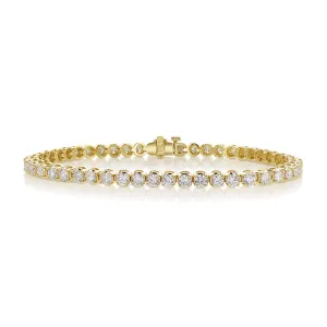 7.29 Cttw Round Diamond 14K Yellow Gold Tennis Bracelet