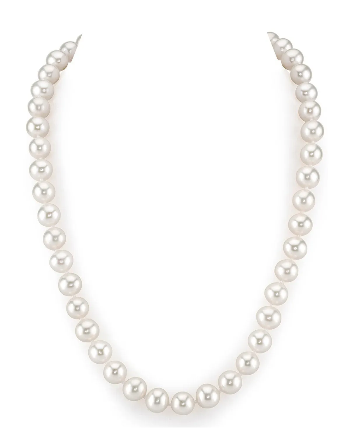 9-10mm White Freshwater Choker Length Pearl Necklace - AAAA Quality