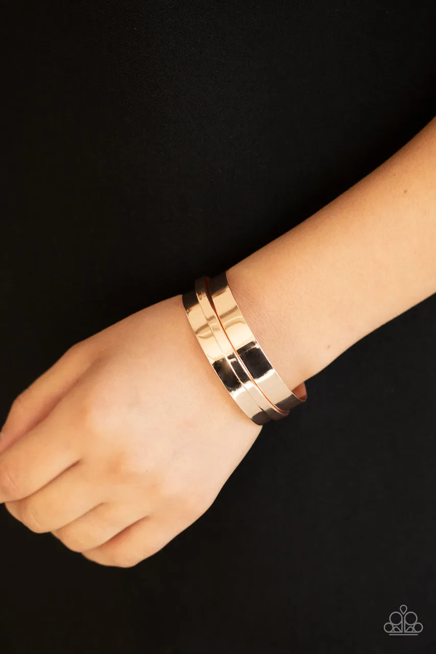 A HAUTE Number Rose Gold Paparazzi Bracelet