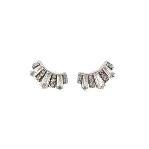 A221 Accordion CZ Post Earrings