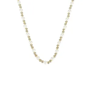 Adorned Pearl Mini Beaded Necklace in Gold