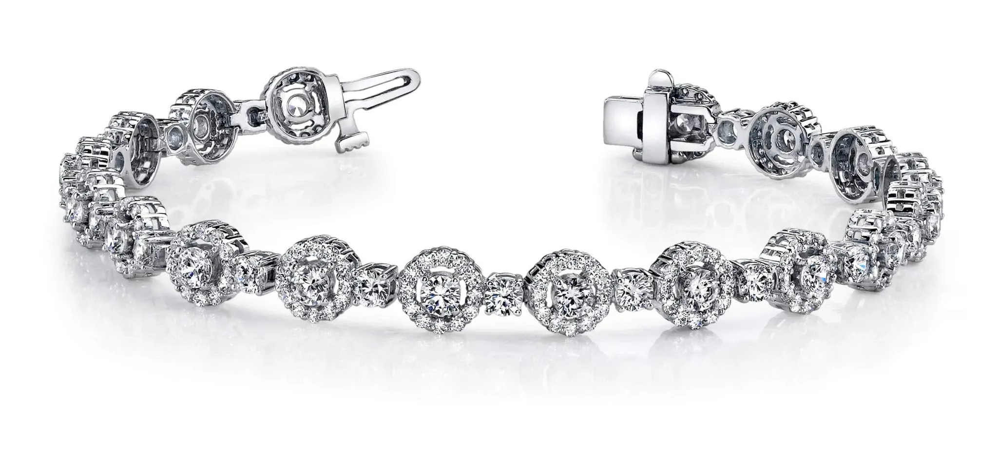 All Diamond Circle Link Diamond Bracelet with 5.59 ct.(finished) 1.2mm, 2.7mm