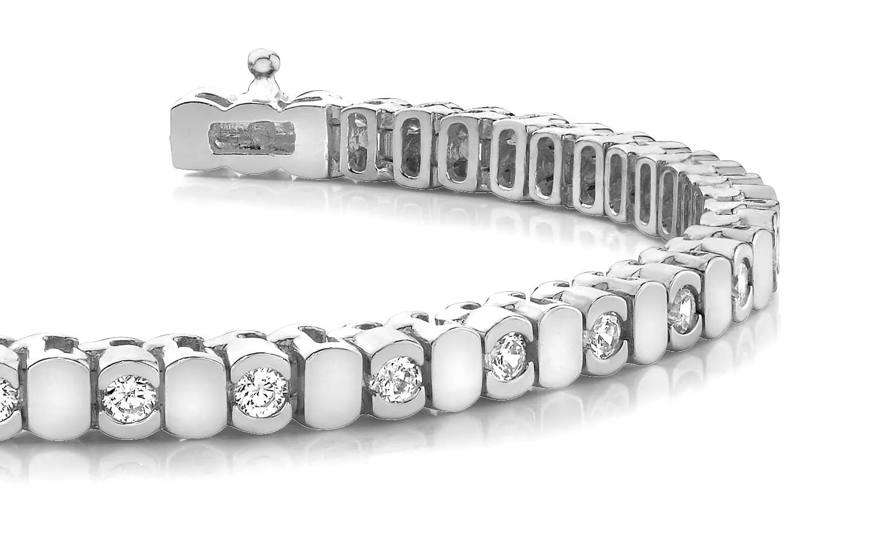 Alternating Bezel Diamond Bracelet with 1.74 ct.(finished) 2.5mm