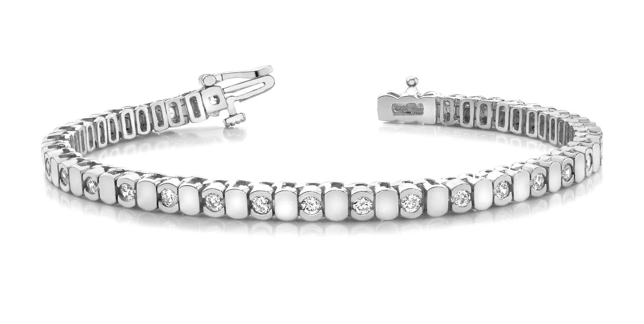 Alternating Bezel Diamond Bracelet with 5.00 ct.(finished) 4.0mm