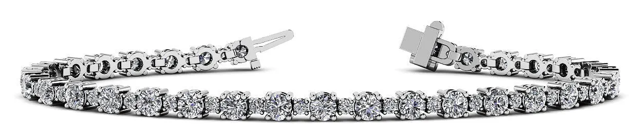 Alternating Diamond  Tennis Bracelet with 3.24 ct.(finished) 1.4mm, 2.6mm