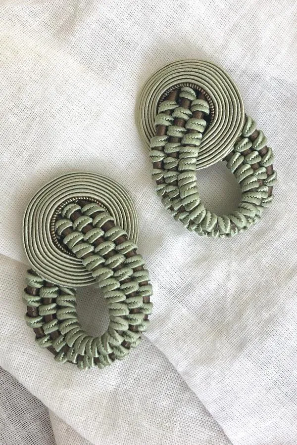 Amelie Unique Grey-Green Earrings