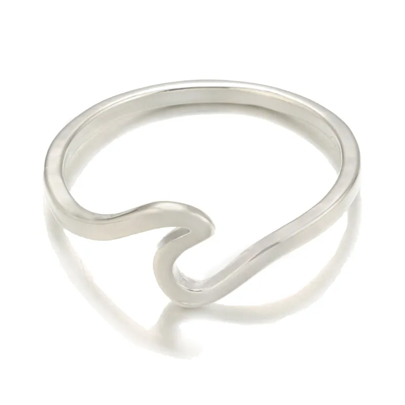 Antique Simple Metal Surfer Midi Ring