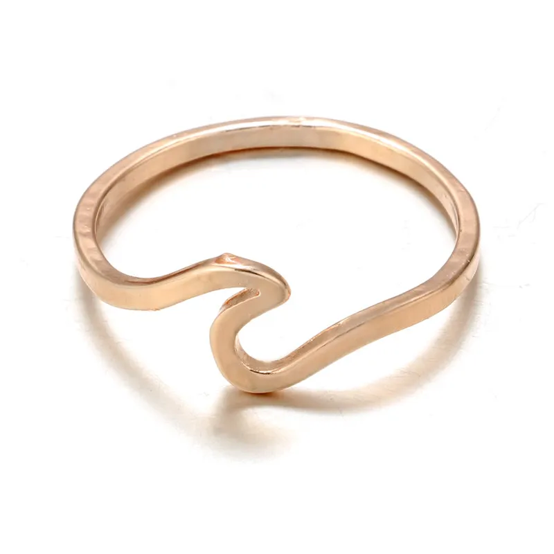 Antique Simple Metal Surfer Midi Ring