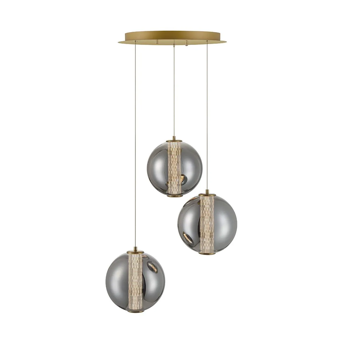 Atomo 3 Lights 21 in. LED Pendant Light Gold Finish