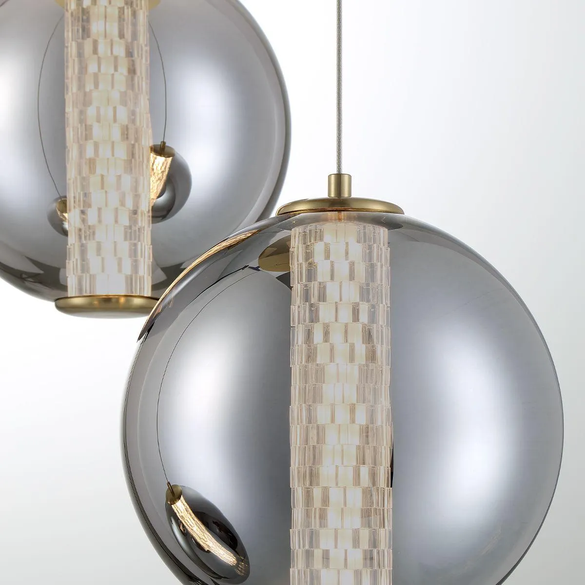 Atomo 3 Lights 21 in. LED Pendant Light Gold Finish