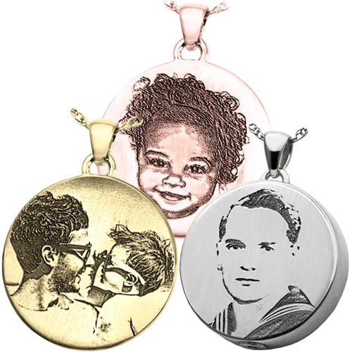 B&B 3D Photo Round Pendant