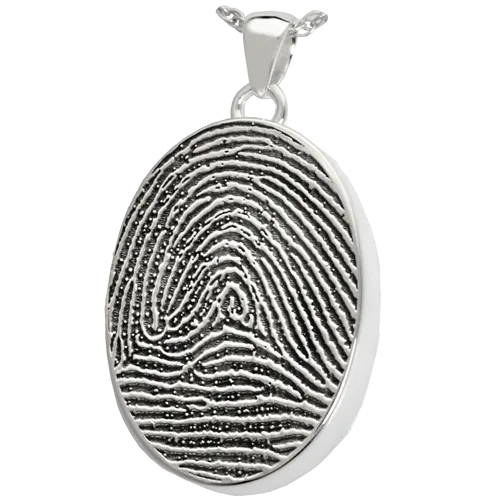 B&B Fingerprint Oval Pendant