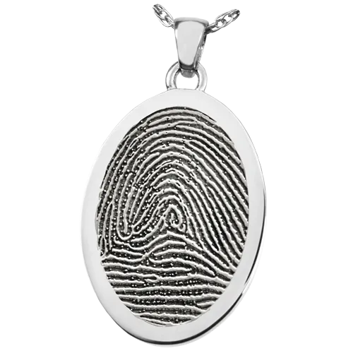 B&B Fingerprint Oval Pendant