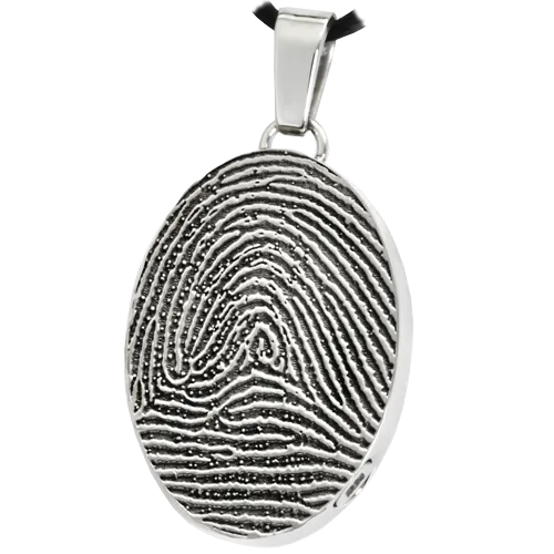 B&B Fingerprint Oval Pendant