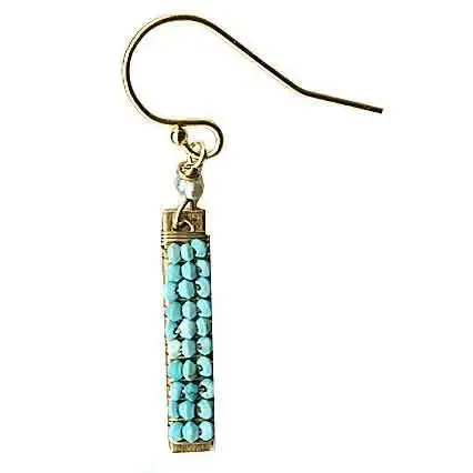 Bars Earrings 4934 with Turquoise by Michelle Pressler Jewelry