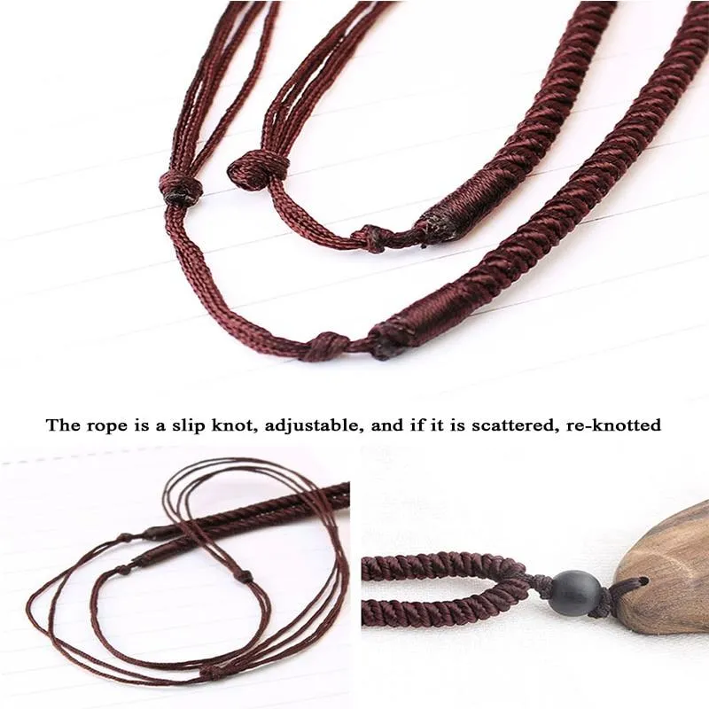 Beaded Vintage Sandalwood Pendant Necklace