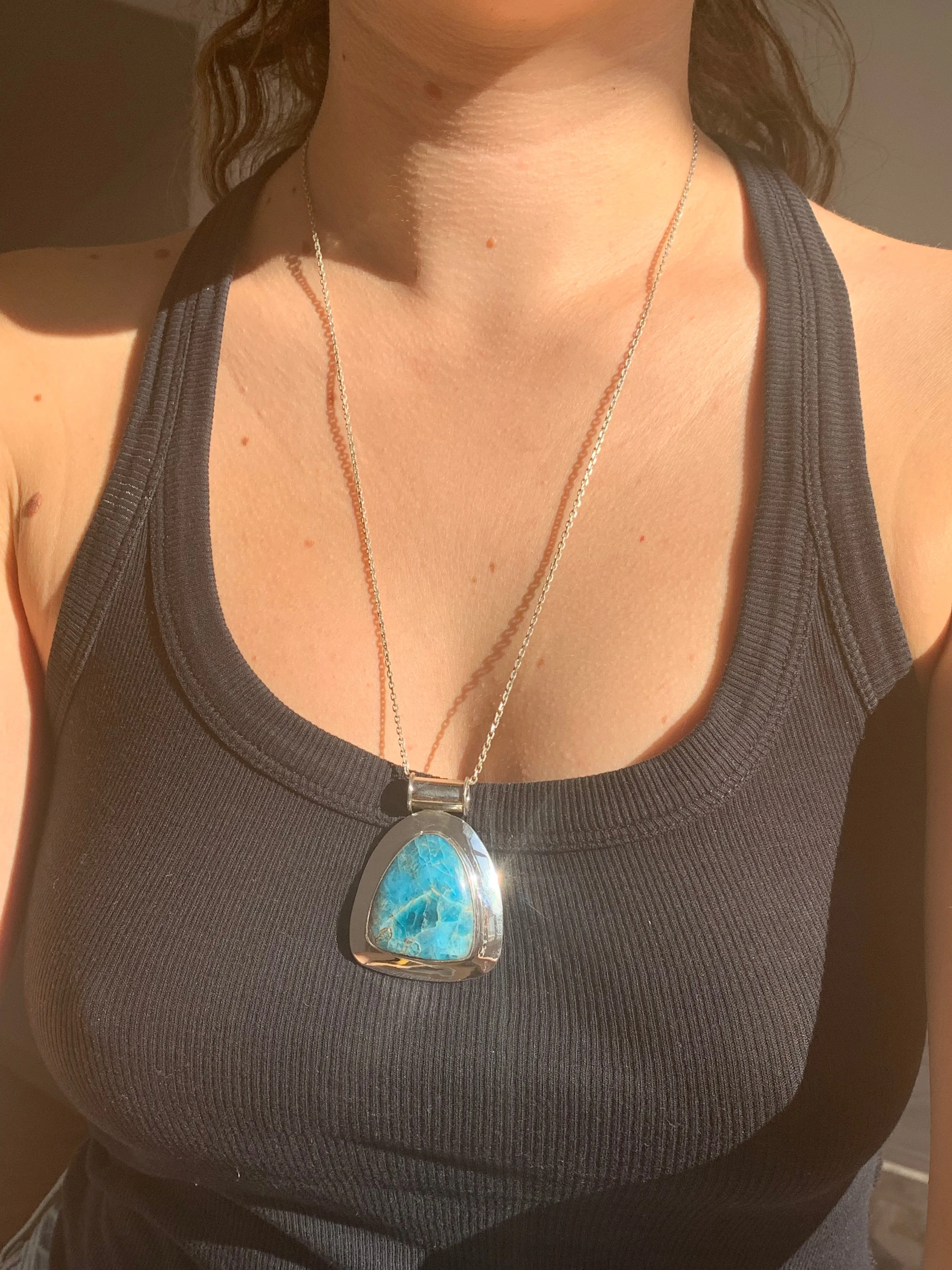 Blue Apatite Gaia Pendant - Bell