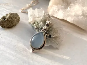 Blue Chalcedony Ari Dot Pendant - Teardrop