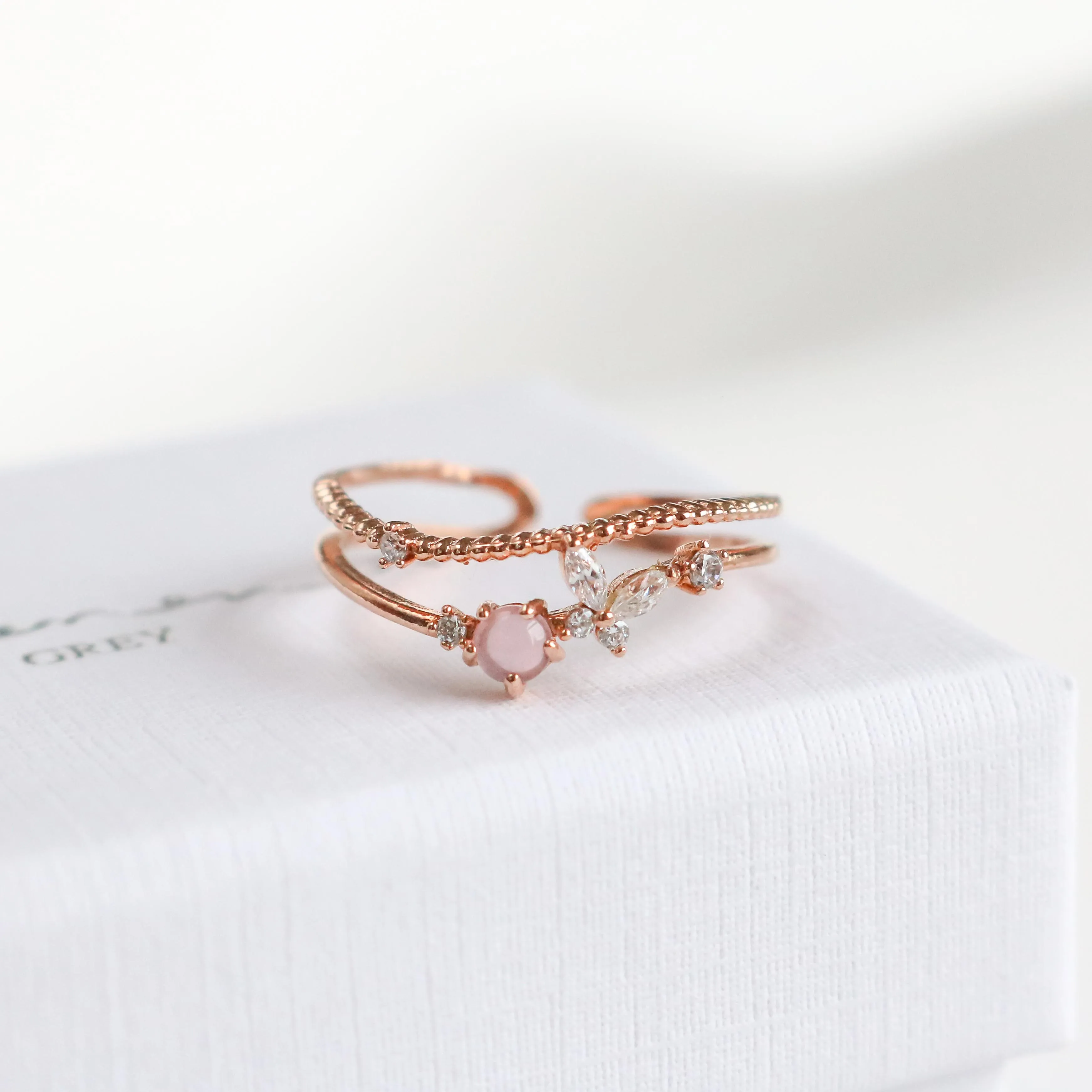 Blush Butterfly Ring