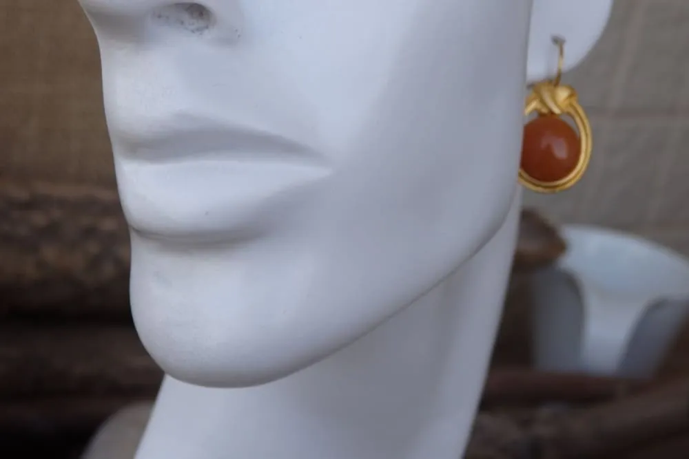 Carnelian orange earrings