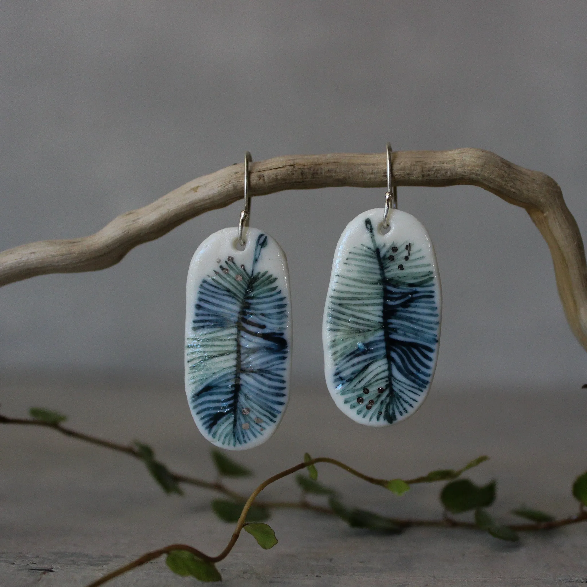 Ceramic Earrings Indigo #5