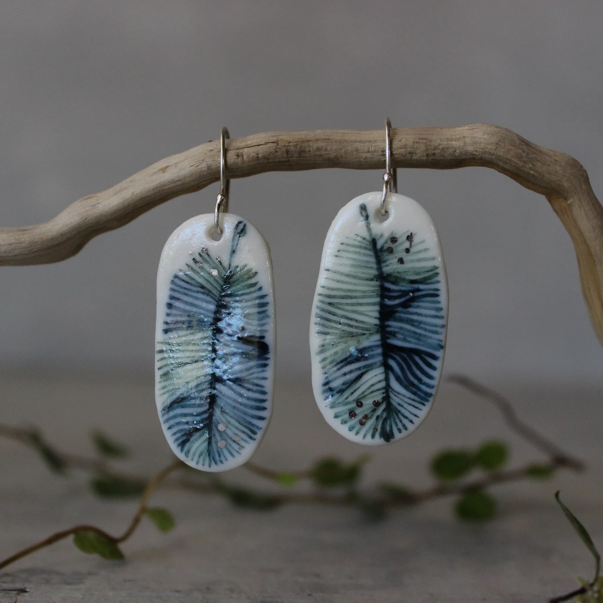 Ceramic Earrings Indigo #5