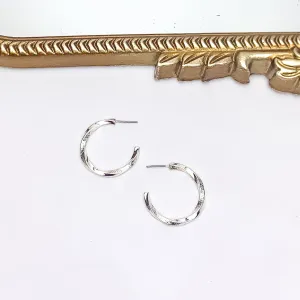 City Day Small Silver Tone Hoop Earrings