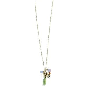 Clusters Necklace 5010 with Green Kyanite and Multicolored Gemstones by Michelle Pressler Jewelry