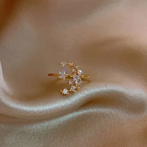 Copper Zircon Star Cocktail Ring