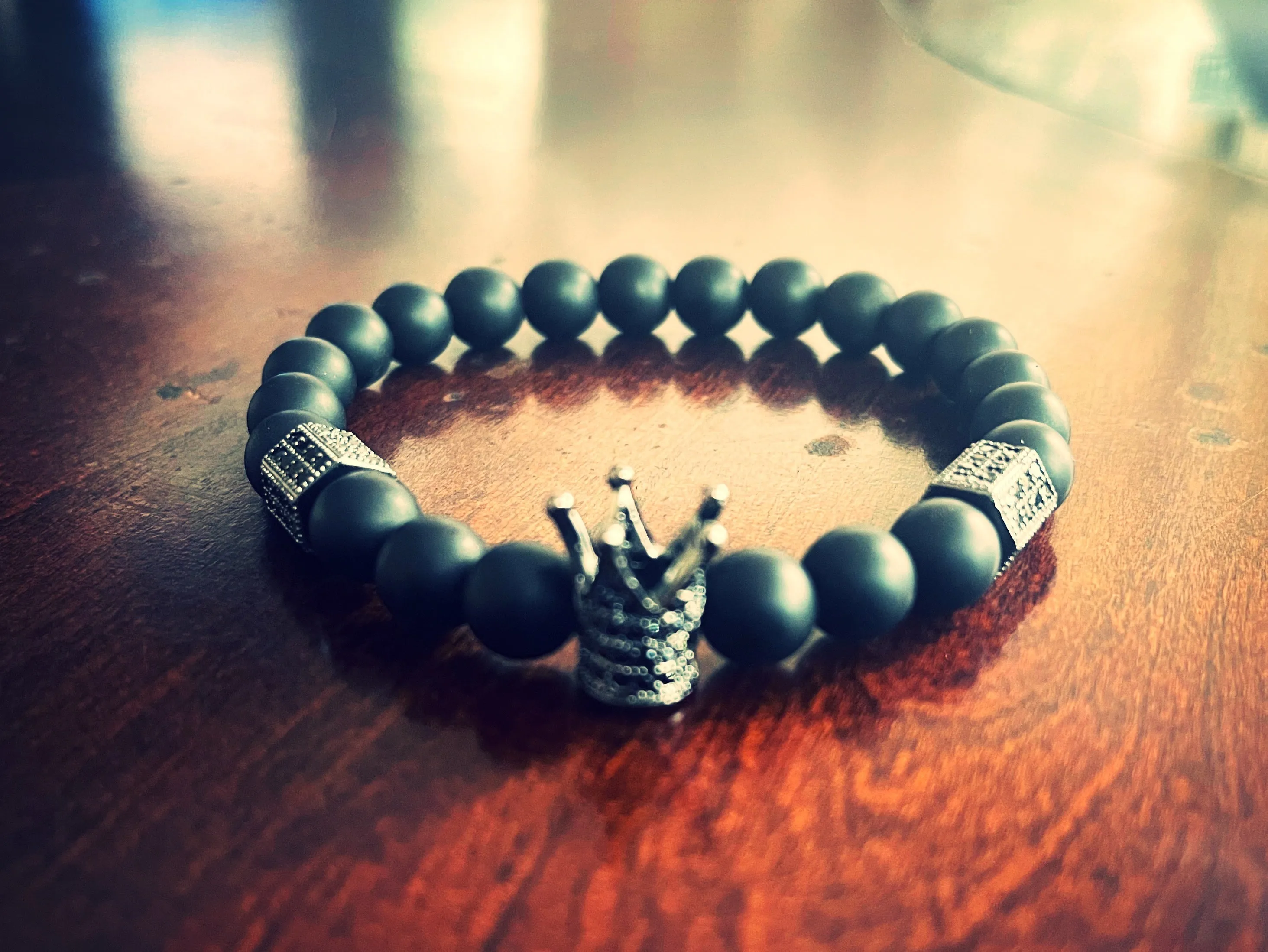 Crown Black Onyx Bracelet