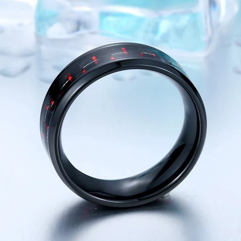 Customizable Korean Carbon Fiber & Titanium Steel Ring for Men and Women - Trendy Minimalist Jewelry, Wholesale Availability