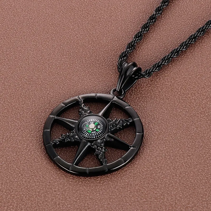 Customizable Punk Compass Pendants for Men and Women