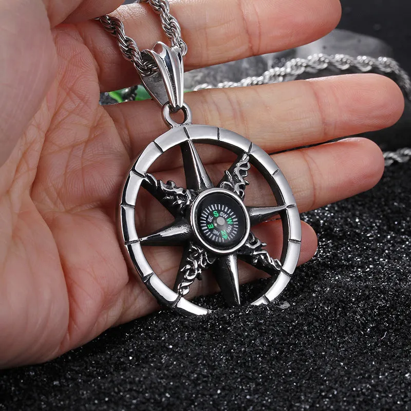 Customizable Punk Compass Pendants for Men and Women