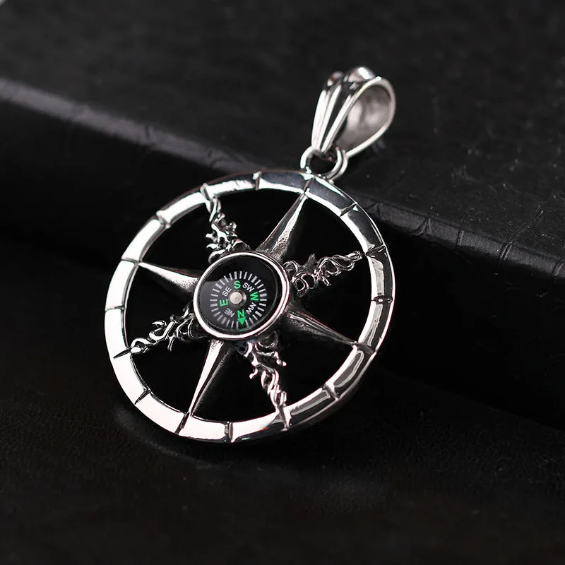 Customizable Punk Compass Pendants for Men and Women