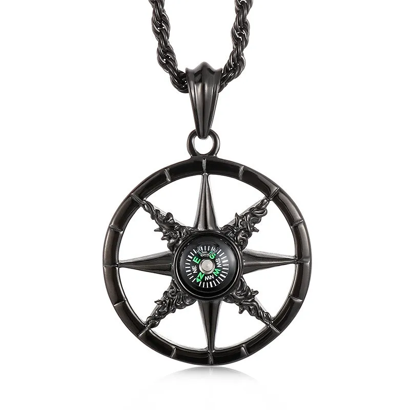 Customizable Punk Compass Pendants for Men and Women