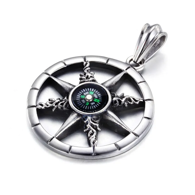 Customizable Punk Compass Pendants for Men and Women